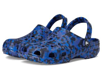Crocs Classic Graphic Clogs Clog Shoes Blue Bolt/Multi : Mens 10 - Womens 12 Medium, EVA