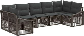 vidaXL Conjunto De Sof&aacute;s De Jard&iacute;n 7 Uds. 7-n&uacute;mero De Plazas Gris Vidaxl