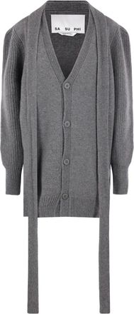 SA SU PHI Cardigan con bottoni - Grigio