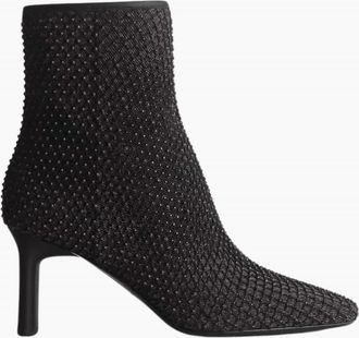 Rag & Bone Womens Aja Diamante Mesh Boot In Black Denim