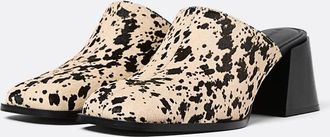 Stradivarius Zoccoli multicolore con tacco e stampa animalier in pelliccia