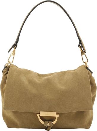Abro Leather Suede Shoulder Bag Temi Mud khaki
