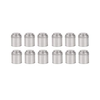 OEM Juego De 12 Piezas De Cajas Para T&eacute; Con Tapas Dobles Herm&eacute;ticas, Lata De Hojalata Y Peque&ntilde;as Latas Redondas De Cocina Para T&eacute; (plateado)