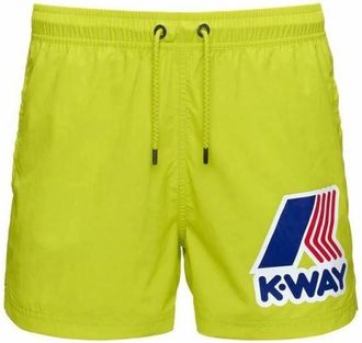 K-Way Gele zwemshorts met elastische taille - Heren - Strandmode - Groen - S - Polyester - Badmode