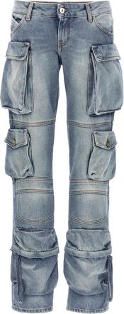 The Attico Essie Cargo Jeans - Dames - Regular Fit Jeans - Blauw - W24 - Katoen - Jeans