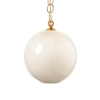 Ballard Designs Lewis Glass Pendant - Taupe - Ballard Designs