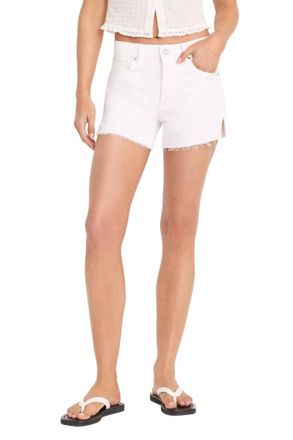 Good American Cut Off High Low Hem Short In White