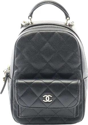 Chanel Black Caviar Leather Matelasse Backpack (Authentic Pre-Loved)