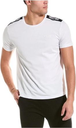 Moschino Heren Logo Band T-Shirt - Heren - T-shirts - Wit - L - Katoen - Tops