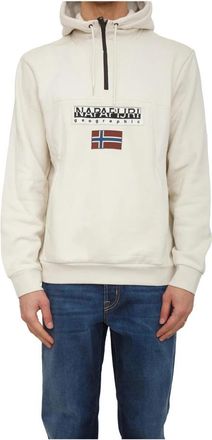 Napapijri Burgee HZH 2.0 Sweatshirt - Heren - Vesten met rits - Beige - XL - Katoen - Hoodies & sweatvesten