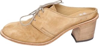 Moma Vintage Elegante Su&egrave;de Hak Mules - Dames - Muiltjes - Bruin - 37 EU - Su&egrave;de - Schoenen