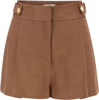 Elisabetta Franchi Tailored Shorts - Dames - Bermuda - Bruin - XS - Leer - Korte Broeken