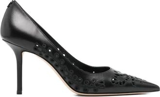 Jimmy Choo London Love 85 Pump - Dames - Pumps - Zwart - 39 1/2 EU - Leer - Schoenen