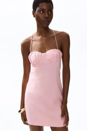 H&M Linen-blend Strappy Dress in Light Pink at Nordstrom, Size X-Small