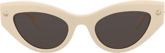 Alexander McQueen 52mm Cat Eye Sunglasses in Ivory Ivory Grey at Nordstrom Rack
