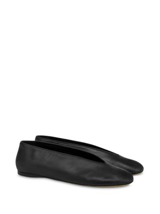 Moschino leather ballerina shoes - women - Calf Leather/Calf Leather/Sheepskin - 40 - Black
