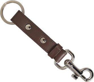Dolce & Gabbana Bruin Leren Sleutelhanger Houder - Dames - Sleutelhangers & Tashangers - Bruin - ONE Size - Leer - Accessoires
