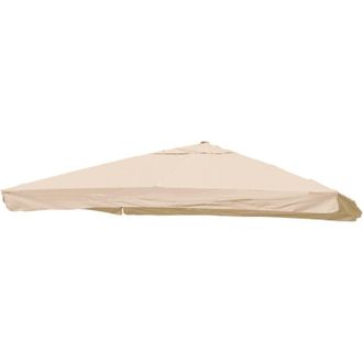 Hhg Telo copertura per ombrelloni quadrati decentrati 335x335cm volante avorio
