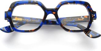 Emmanuelle Khanh Blue Equinox Octagonal Acetate Eyeglasses