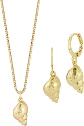 Sphera Milano Gold-Plated Necklace/Earring Set