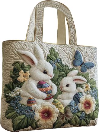 Generic Bunny Tote Bag - Durable Canvas Holiday Carry Sack, Adorable Rabbit Handbag, Delightful Party Must-Have Reusable Market Shopper, Festive Treat Holder 