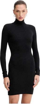 La Mania Ribbed Knit Dress - Dames - Kleedjes - Zwart - M - Kleedjes