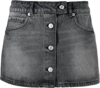 Courr&egrave;ges Trucker Denim Mini Rok - Dames - Spijkerrokken - Grijs - S - Denim - Rokken