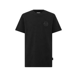Philipp Plein Round-neck T-shirt Embroidery Hexagon