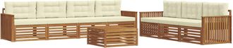 vidaXL Conjunto De Sof&aacute;s De Exterior 8 Uds. Natural Y Crema Vidaxl