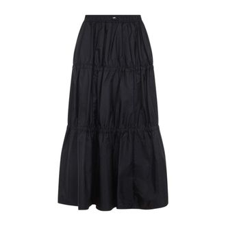 Moncler Black Solid Maxi Skirt