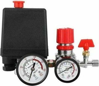 OEM Compresor De Aire Con Man&oacute;metro Y Regulador - Interruptor De Presi&oacute;n De 90-120 Psi - Voltaje 240 V - Caudal 3000 L/min - Interruptor De Encendido/apag