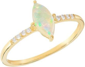 Tiramisu 14K Over Silver 0.49 Ct. Tw. Gemstone Solitaire Ring