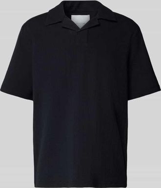 Only & Sons Regular Fit Poloshirt mit Seersucker-Struktur Modell MALES in Black, Größe XXL