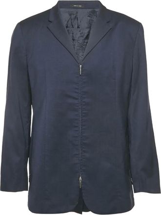 Emporio Armani Wollen blazer met rits - Blauw