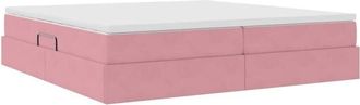 vidaXL Storage Bed with Mattress with Storage Pink 200 x 200 cm Velvet vidaXL