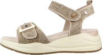 Carmela 163268C Sandalia - Dames - Sleehakken - Beige - 39 EU - Leer - Schoenen