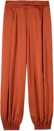 Oltre Satijnen Palazzo Broek - Dames - Straight fit broeken - Oranje - XL - Satijn - Broeken