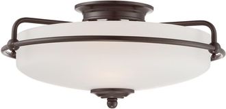 Netlighting Quoizel Griffin Bowl Semi Flush Ceiling Light Palladian Bronze