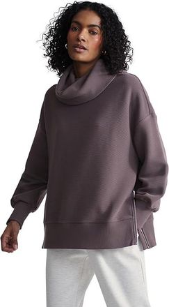 Varley Milton Sweat Womens Clothing Cocoa Berry : MD, Polyester/Elastane/Cotton