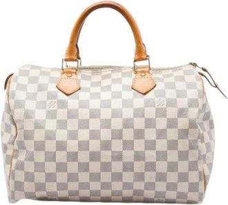 Louis Vuitton Pre-owned Speedy 30 - Dames - Vintage Handtas - Wit - ONE Size - Leer - Vintage