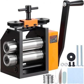 OEM 3 In 1 Handwalzwerk Maschine 76 Mm Kombinationswalzwerk, Manueller Walzwerk Schmuckwalzwerk Einstellbare Dicke 0,1-7 Mm, Handwalzwerk Maschine F&uuml;r Gol