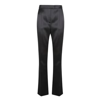 Valentino Garavani Wide Trousers, female, Black, Size: XS Double Duchesse Stretch Trousers