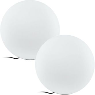 Loops 2 PACK IP65 Outdoor Garden Ball Light White Plastic 1x 40W E27 500mm Globe
