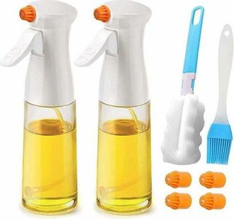 OEM Spray De Aceite De Cocina De 200 Ml, Paquete De 2 Pulverizadores De Aceite Y Vinagre Con Brocha, Pulverizador De Aceite Y Zumo Para Barbacoa, Cocina, 