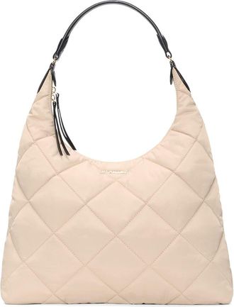 MZ Wallace Madison Quilted Nylon Shoulder Bag in Buff/Black at Nordstrom