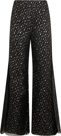 Alberta Ferretti Palazzo Broek - Dames - Wijde Broeken - Zwart - S - Polyester - Broeken