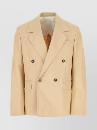 Bottega Veneta notched lapel cotton blazer