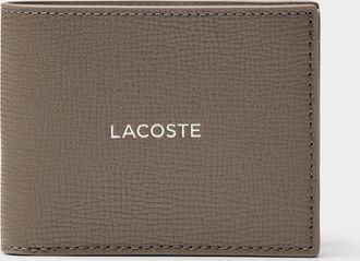 Lacoste Mens Printed logo pebbled leather wallet