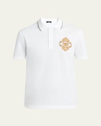 Tシャツ・カットソー VERSACE White Piquet Polo Shirt 90_E75HAGT08-ECJ01T_EG03_10_V~