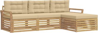 vidaXL Conjunto De Sof&aacute;s De Exterior 4 Uds. Y Beige Vidaxl
